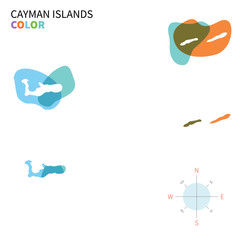 Abstract vector color map of Cayman Islands