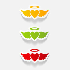 realistic design element: heart angel