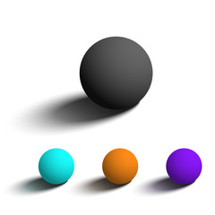 Set of isolated realistic 3D spheres in different colors.