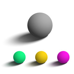 Set of isolated realistic 3D spheres in different colors.