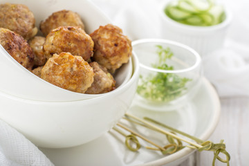 Minced meat ball in bowl