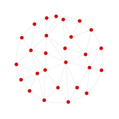 Geometric shape from triangles. Circle network