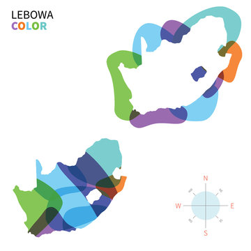 Abstract vector color map of Lebowa