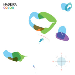 Abstract vector color map of Madeira