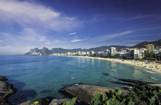 Ipanema Beach on hot sunny summer day in Rio de Janeiro,Brazil
