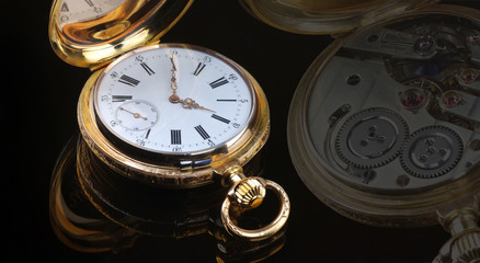 Vintage golden pocket watch