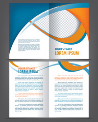 Vector empty bifold brochure design print template