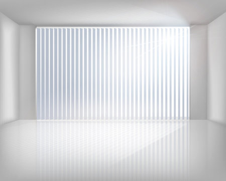 Window with blinds. Vector illustration.