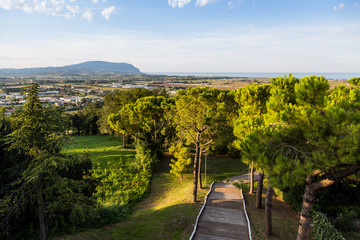landscape view of nature Marche, Italy