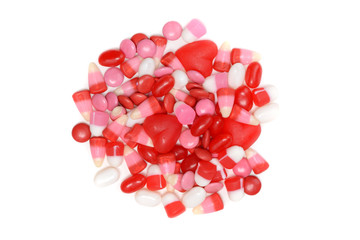 assorted pile of valentines candy