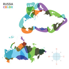 Abstract vector color map of Russia