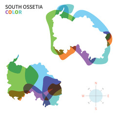Abstract vector color map of South Ossetia