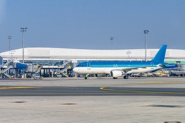 Fototapeta na wymiar Plane in airport