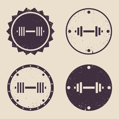 Fitness Grunge Emblems vector illustration, eps10, easy to edit