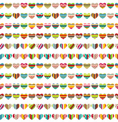 Seamless pattern made of small bright hearts