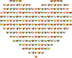 Big bright heart made of small ones