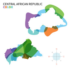 Abstract vector color map of Central African Republic