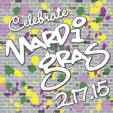 Mardi Gras on light bricks