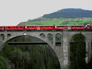 Railway line, Switzerland. - obrazy, fototapety, plakaty