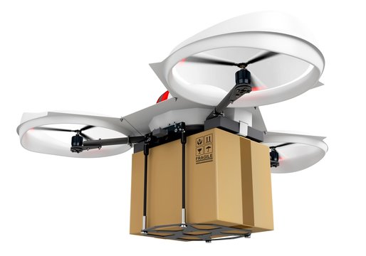 3d Delivery Drone With A Package