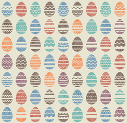 Seamless easter vintage pattern with eggs