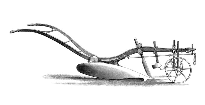 Victorian Engraving Of A Plough