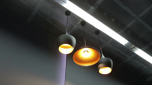 lamp light on Ceiling in modern interior