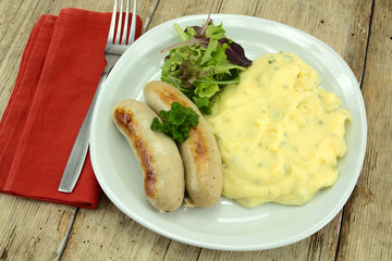 boudins blancs et purée