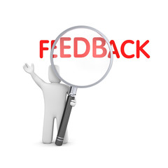 Person reads feedback