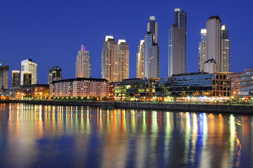 Night view at the waterfront in Puerto Madero, Buenos Aires