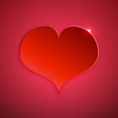 Red heart on a red background. Vector. 1