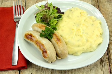 boudins blancs et purée