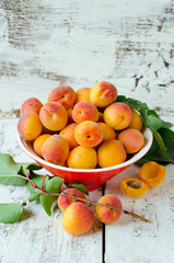 Fresh apricots in a bowl