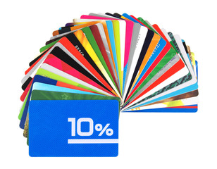 Disconts cards and giftcards isolated on white background