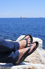 relaxing near the ocean