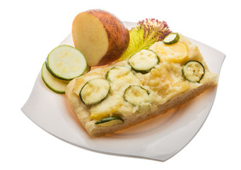 Pizza with zucchini