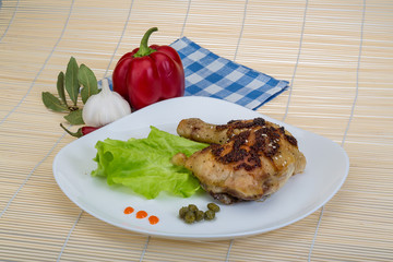 Roasted chicken leg