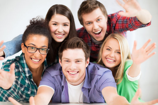group of students at school