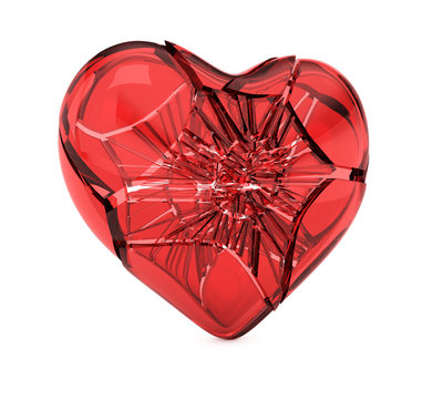 Broken glass heart