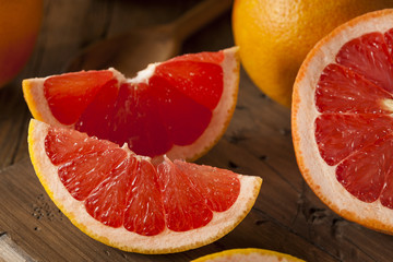 Fototapeta na wymiar Healthy Organic Red Ruby Grapefruit