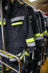 firefighter suit and equipment ready for operation.