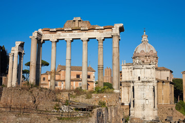 Fototapeta na wymiar Rome Forum, ruins