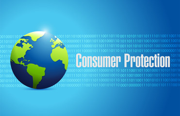 globe consumer protection sign illustration
