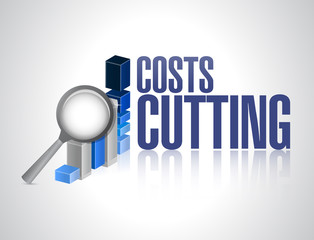 costs cutting business graph illustration design