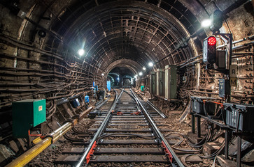 Traffic light in subway