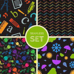 Vector set of four seamless background