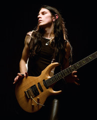 Obraz premium man playing electrical guitar