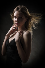 Fototapeta premium girl with flying hair