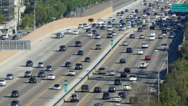 San Diego Freeway in Los Angeles Time Lapse Zoom