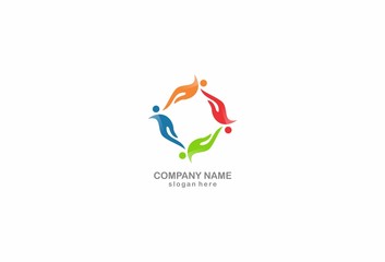 Fototapeta premium teamwork, social, logo business, vector
